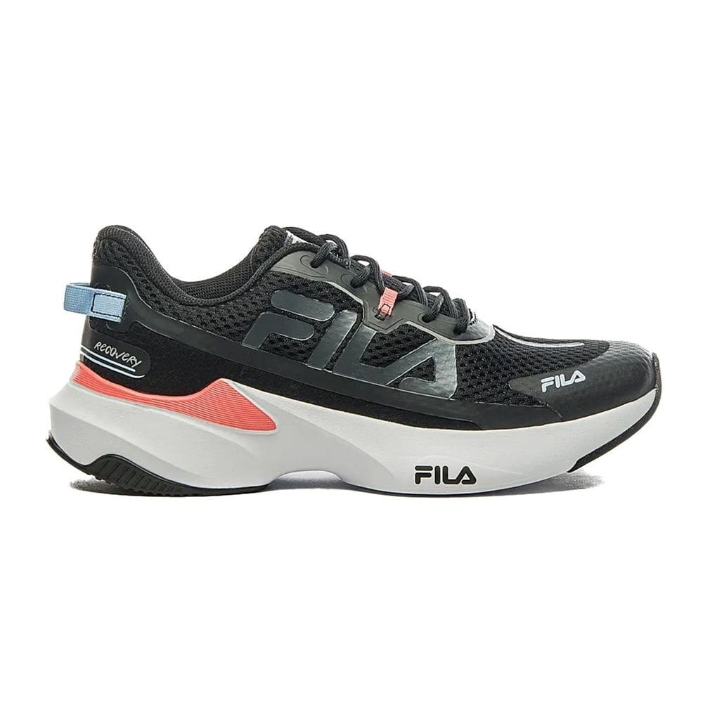 Tênis Fila Recovery Preto/Rosa Pink/ Azul Claro