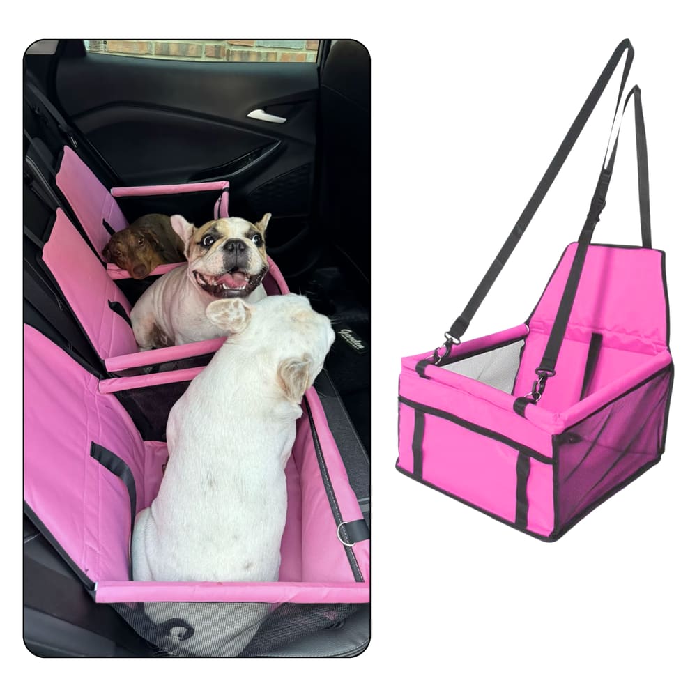 Cadeirinha Assento Pet Para Carro Transporte Cão Gato Rosa