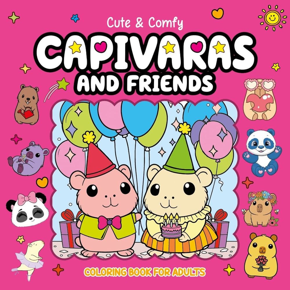 Cute & Comfy Coloring Book for Adults - Capivaras and Friends - Livro de Colorir Adulto 10