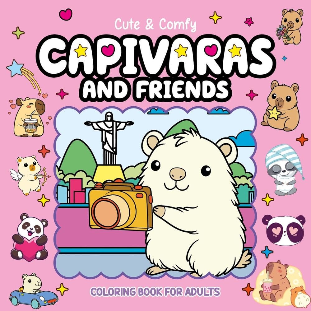 Cute & Comfy Coloring Book for Adults - Capivaras and Friends - Livro de Colorir Adulto 11