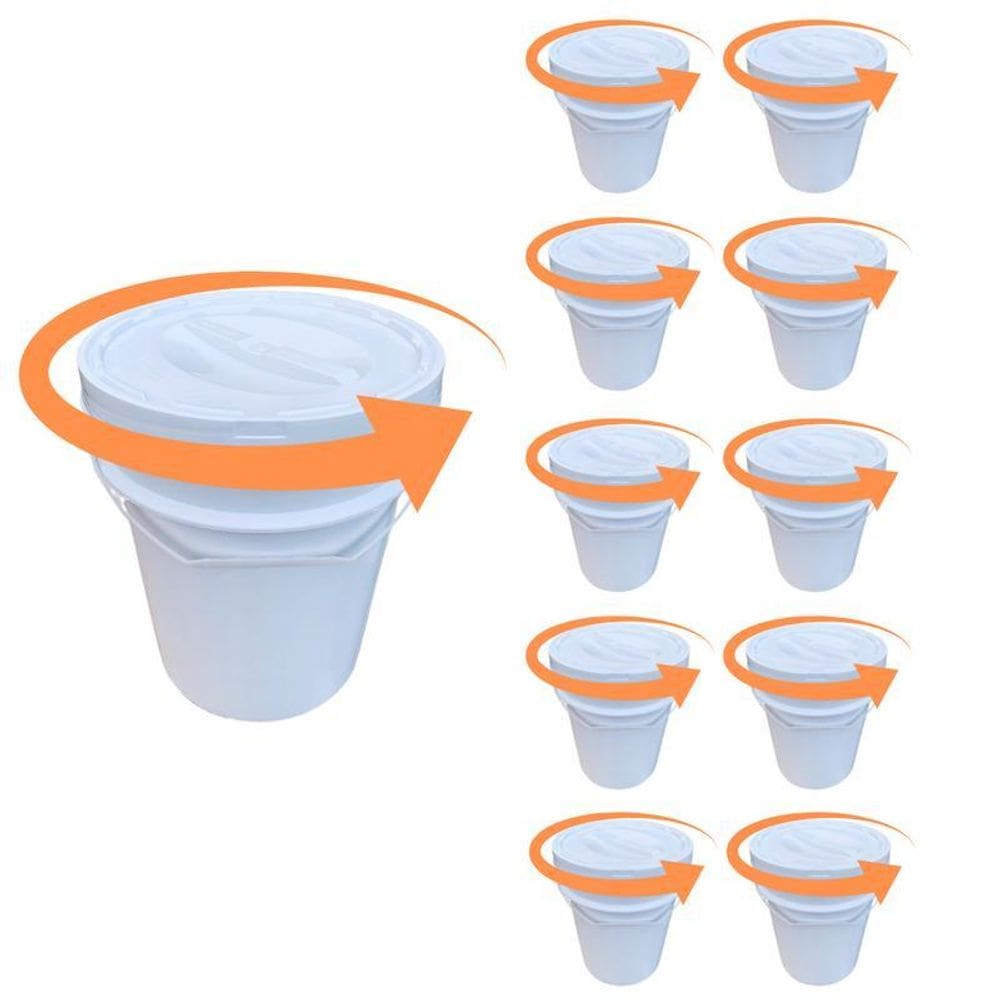 Balde Para Brinquedos 20 Litros E Tampa Rosca - Kit 11 Pçs