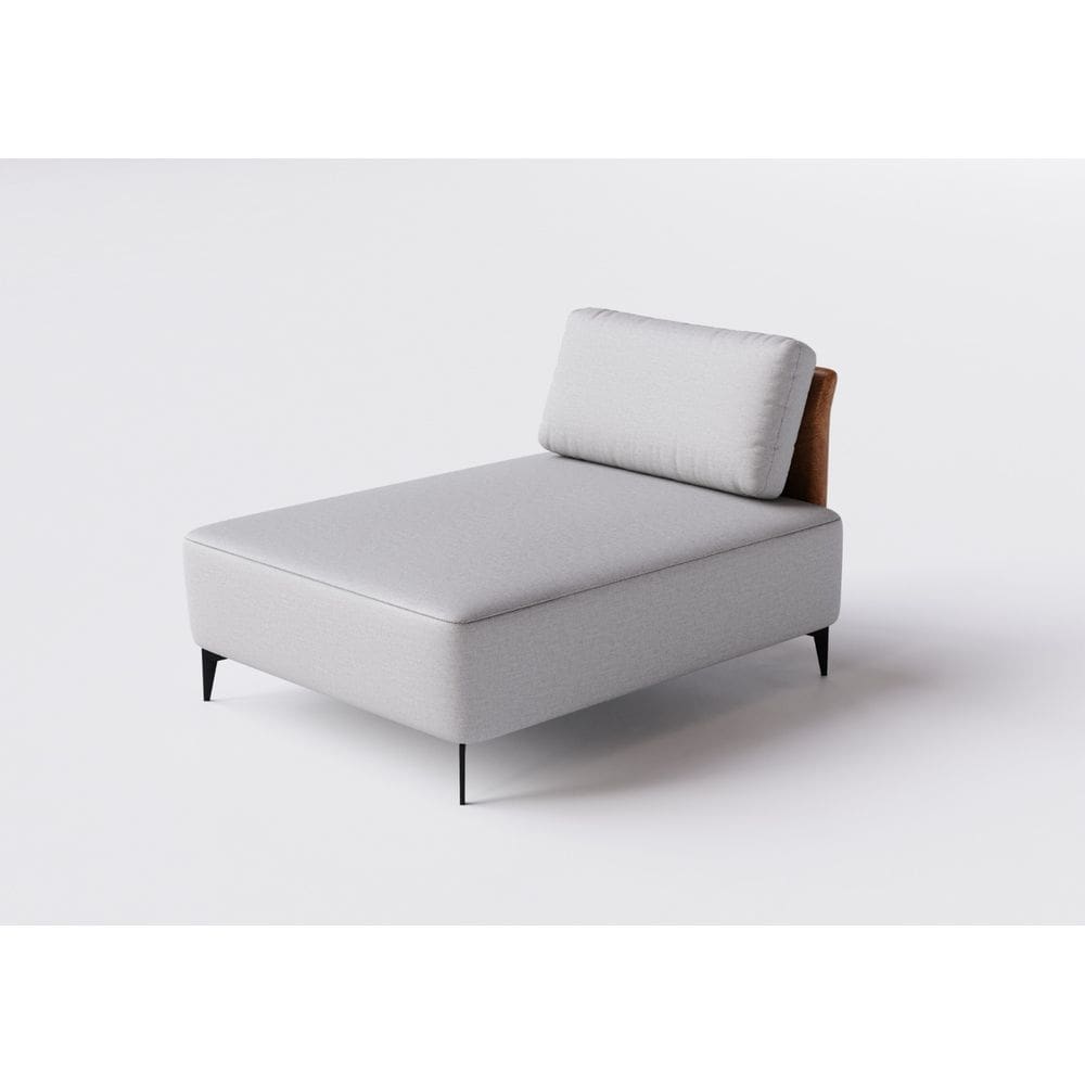 Sofá Dream Box Moderno Chaise 100cm Cinza com Courino Terracota - Rede Móveis