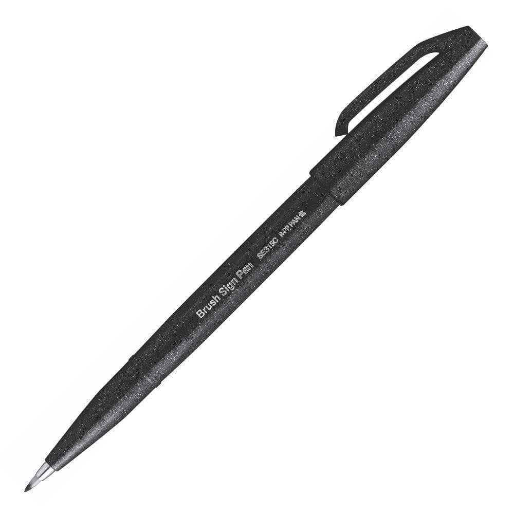 Caneta Brush Pentel Sign Pen, Preto, Ses15C-A