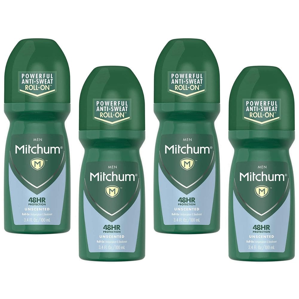Desodorante Roll-On Mitchum Invisible sem perfume 100 ml (pacote com 4)
