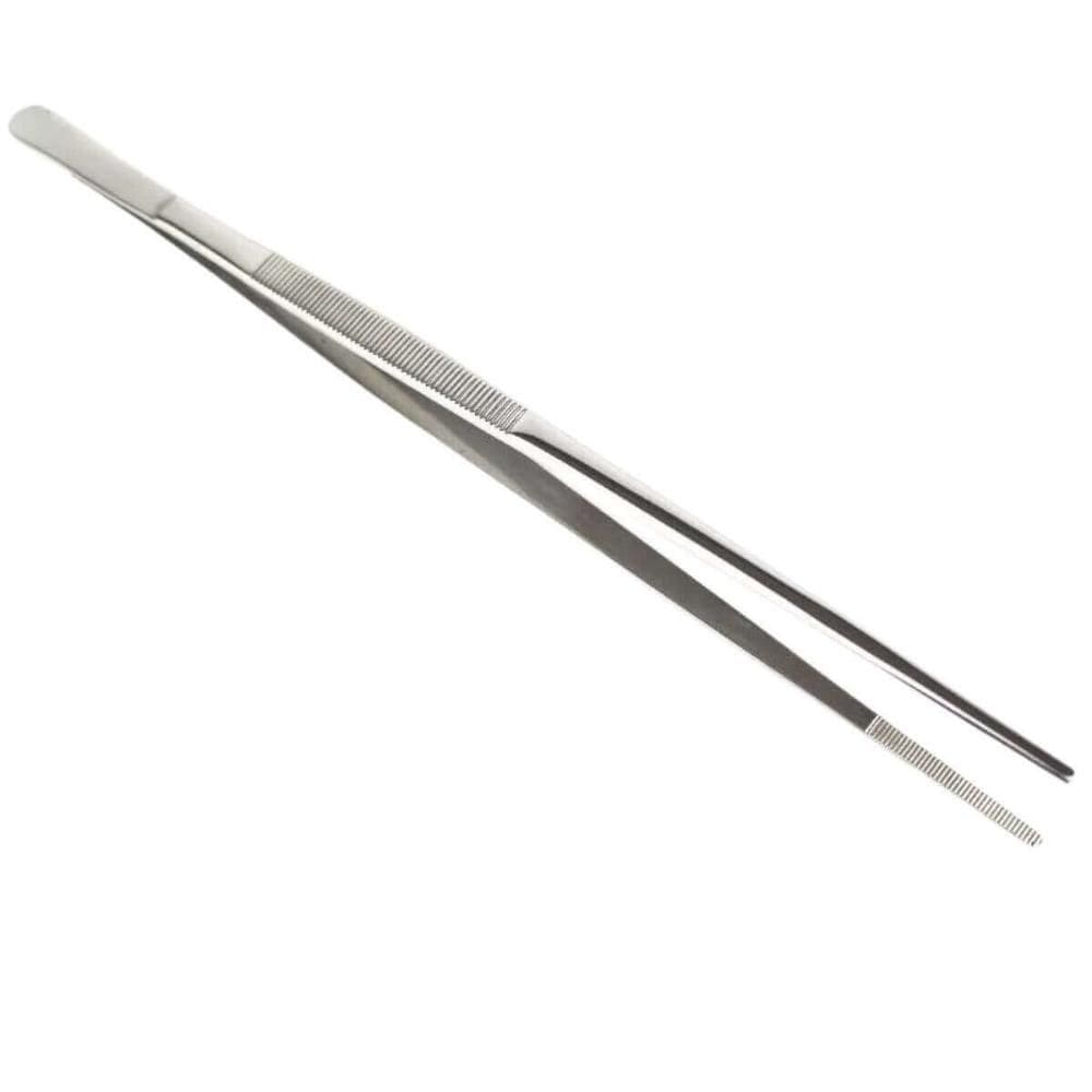 24 Pinças Culinárias de Empratamento 30cm Inox Lyor com Serrilha Reta Restaurante Bar
