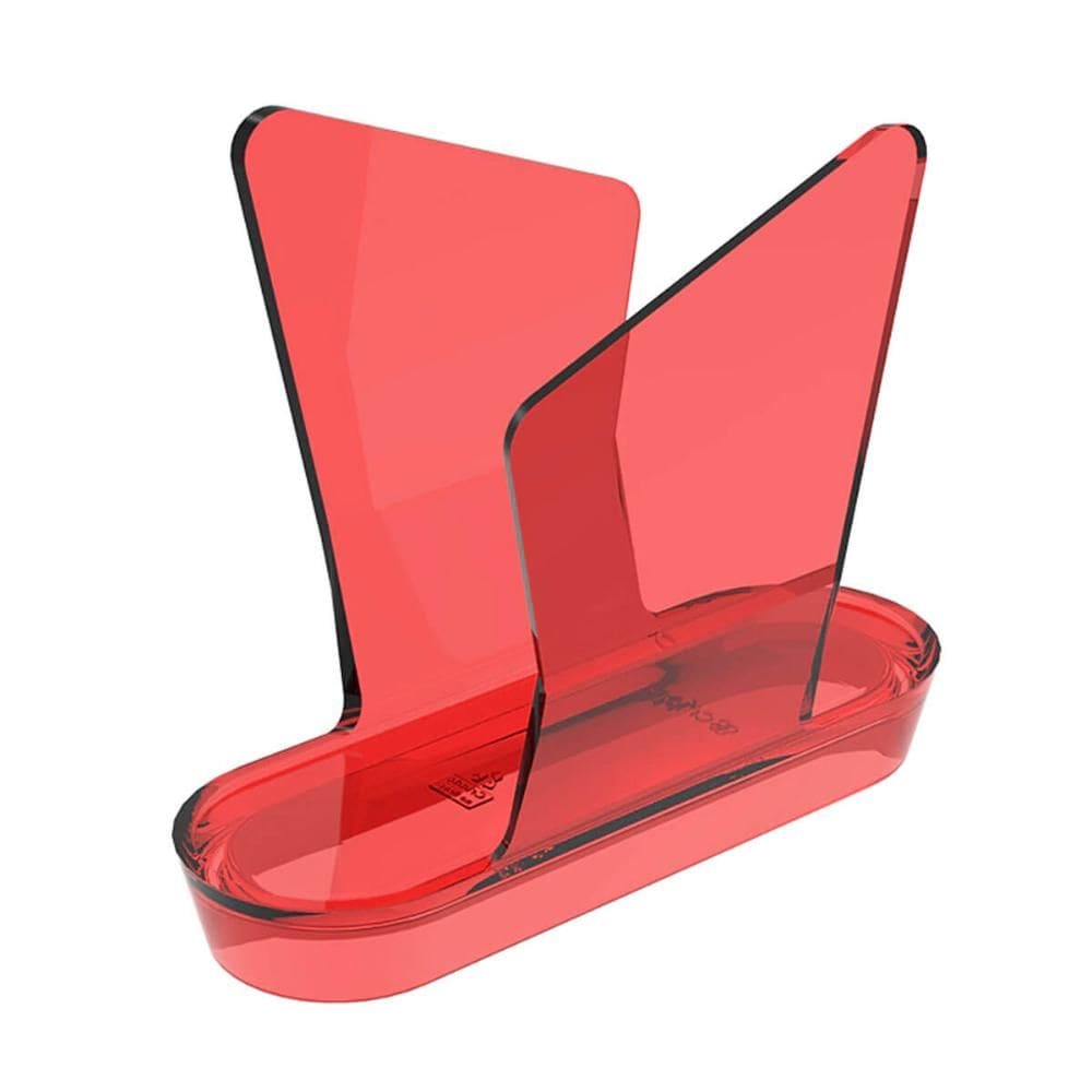 Porta Guardanapos de Mesa Vermelho Transparente Crippa Restaurante Café Lanchonete