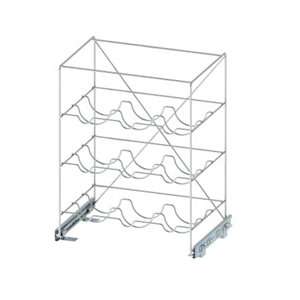 Adega Aramada de Vinho Deslizante Ellite 9 Garrafas Cromada