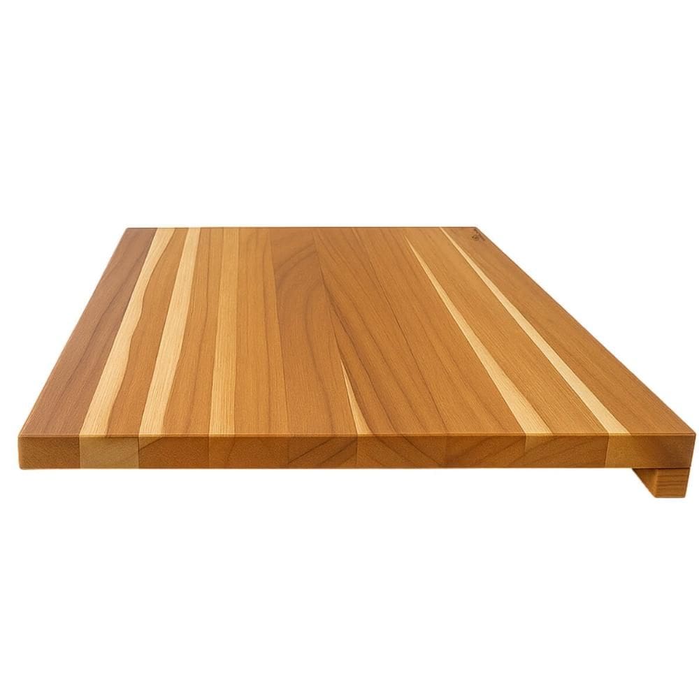 Tábua de Corte com Encaixe L 48x35cm Mesa Bancada Madeira Teca Cozinha Zanline