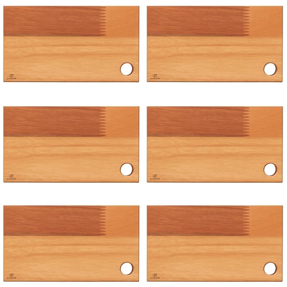 Kit 6 Tábuas de Madeira Eucalipto 27x15cm Petisqueira Bandeja Para Servir Zanline