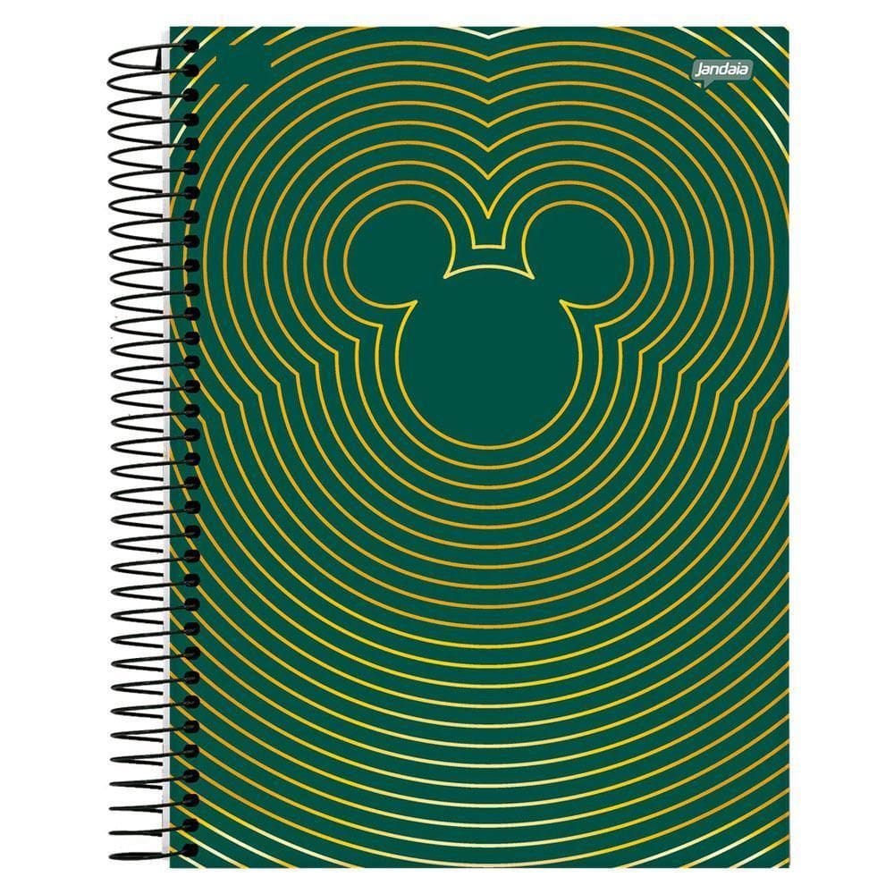 Caderno Univ 10 Matérias 160Fl Mickey Office Verde Jandaia