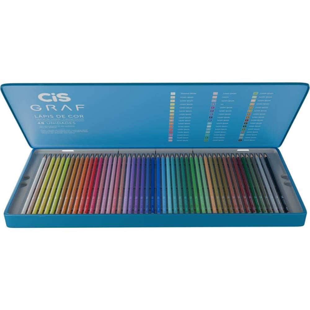Lápis De Cor Redondo Cis Graf 48 Cores Lata - Sertic