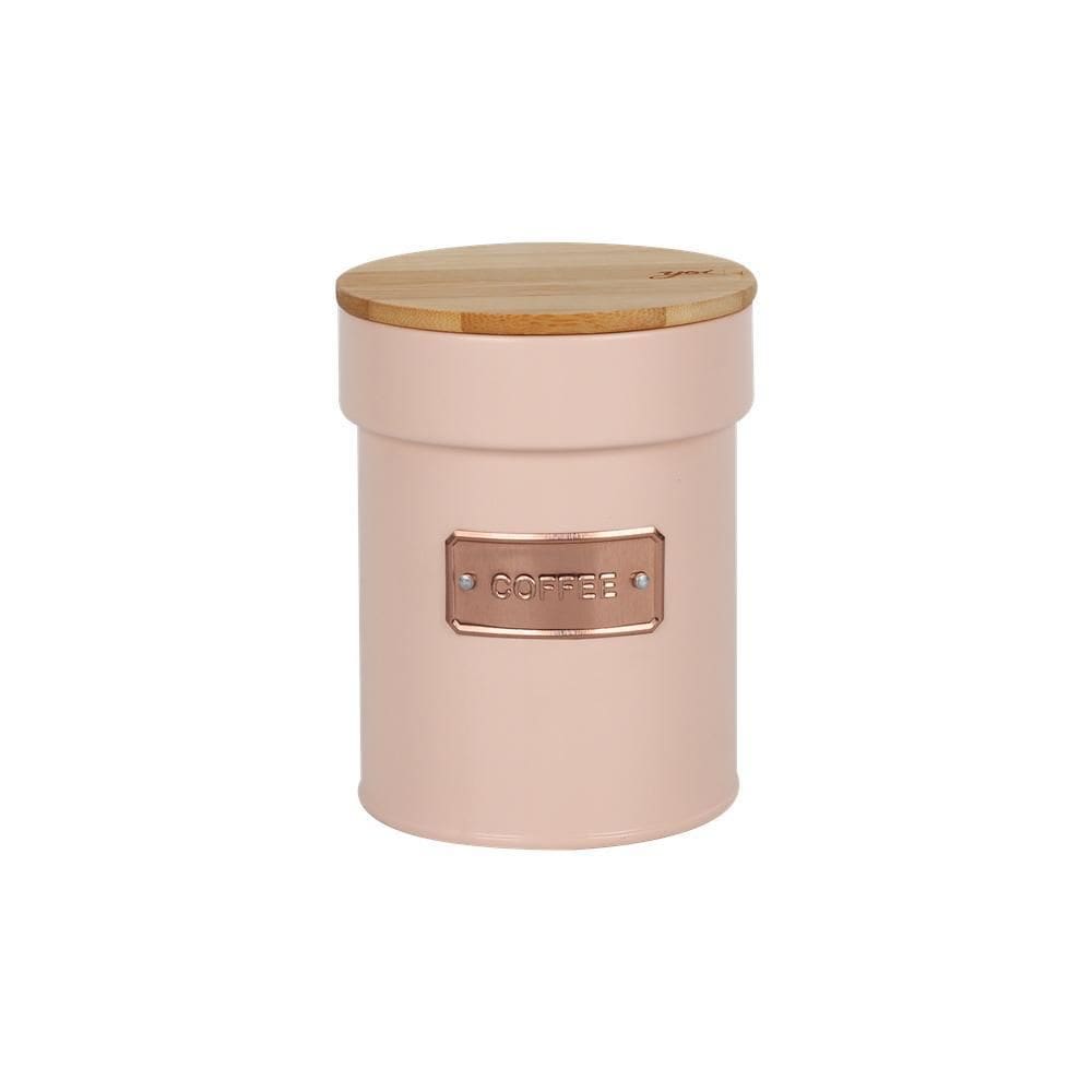 Lata De Metal Com Tampa Bambu Coffee Rosé Matte - Yoi