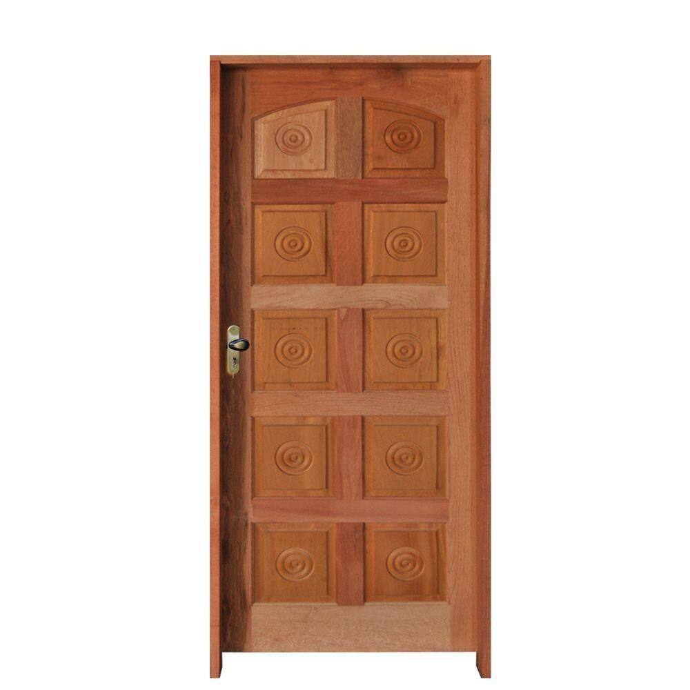 Porta Torneada 10 Bicos Mista 72 X 2.10 Batente Misto 11 Cm Fechadura Externa Lado Direito- Rodam