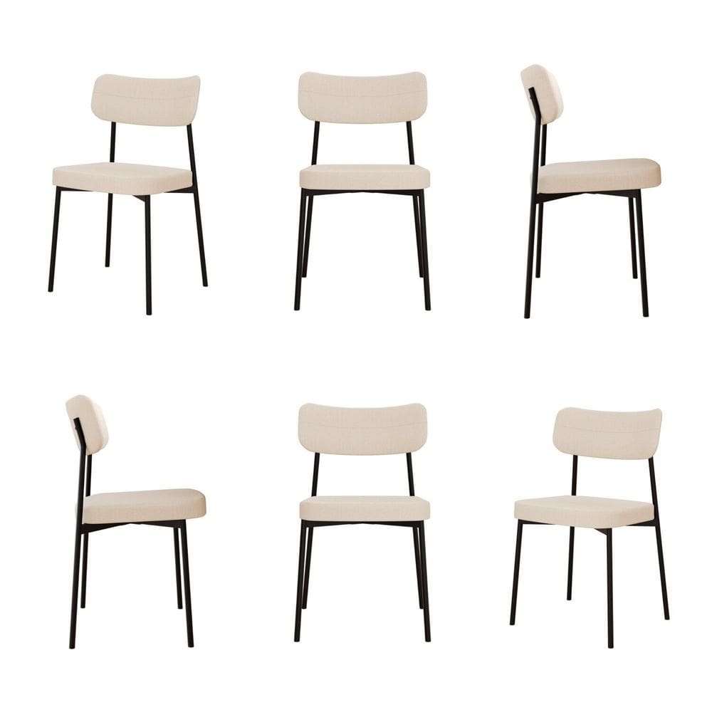 Kit com 6 Cadeiras para Sala de Jantar Mona Yescasa Areia Corriente