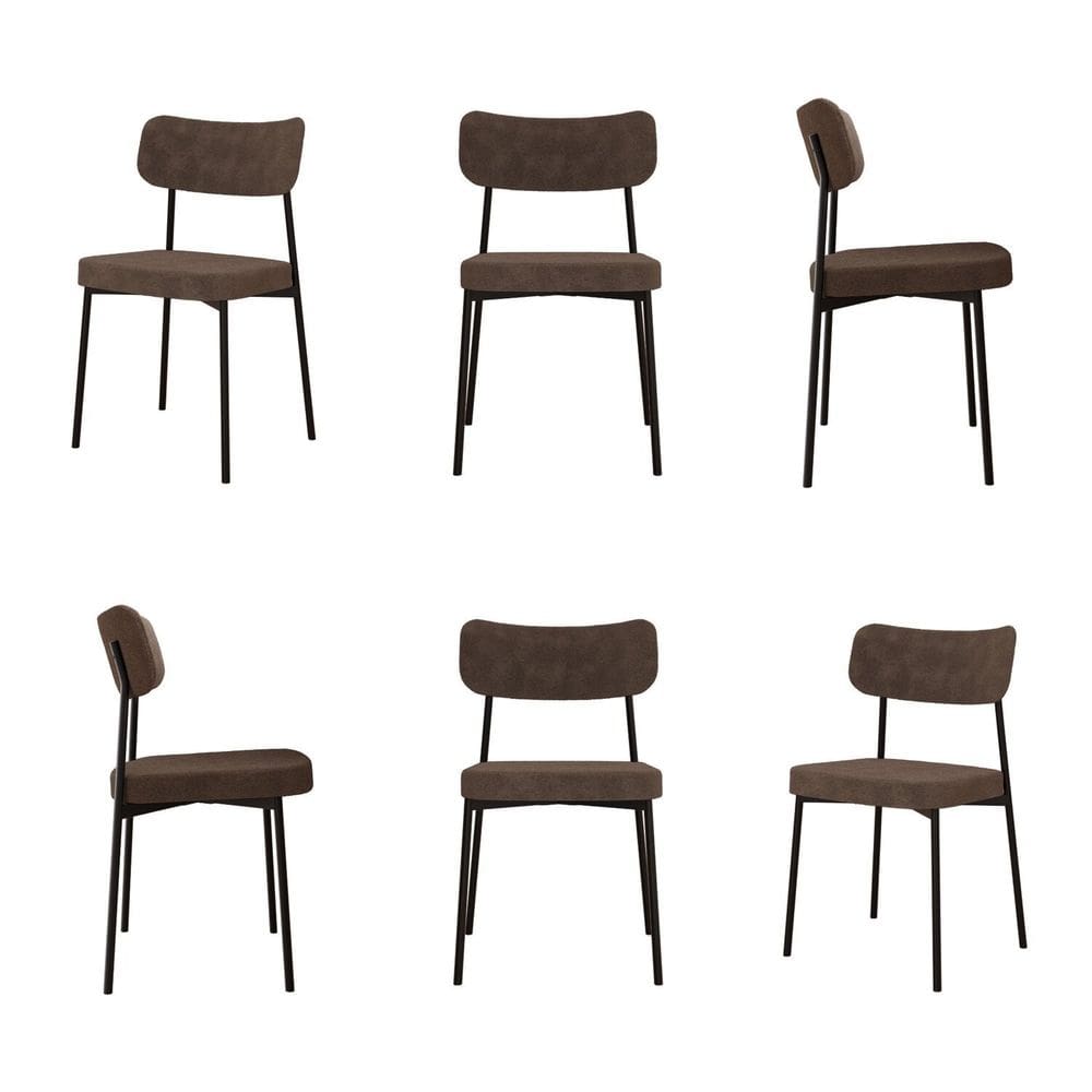 Kit com 6 Cadeiras para Sala de Jantar Mona Yescasa Marrom Castor