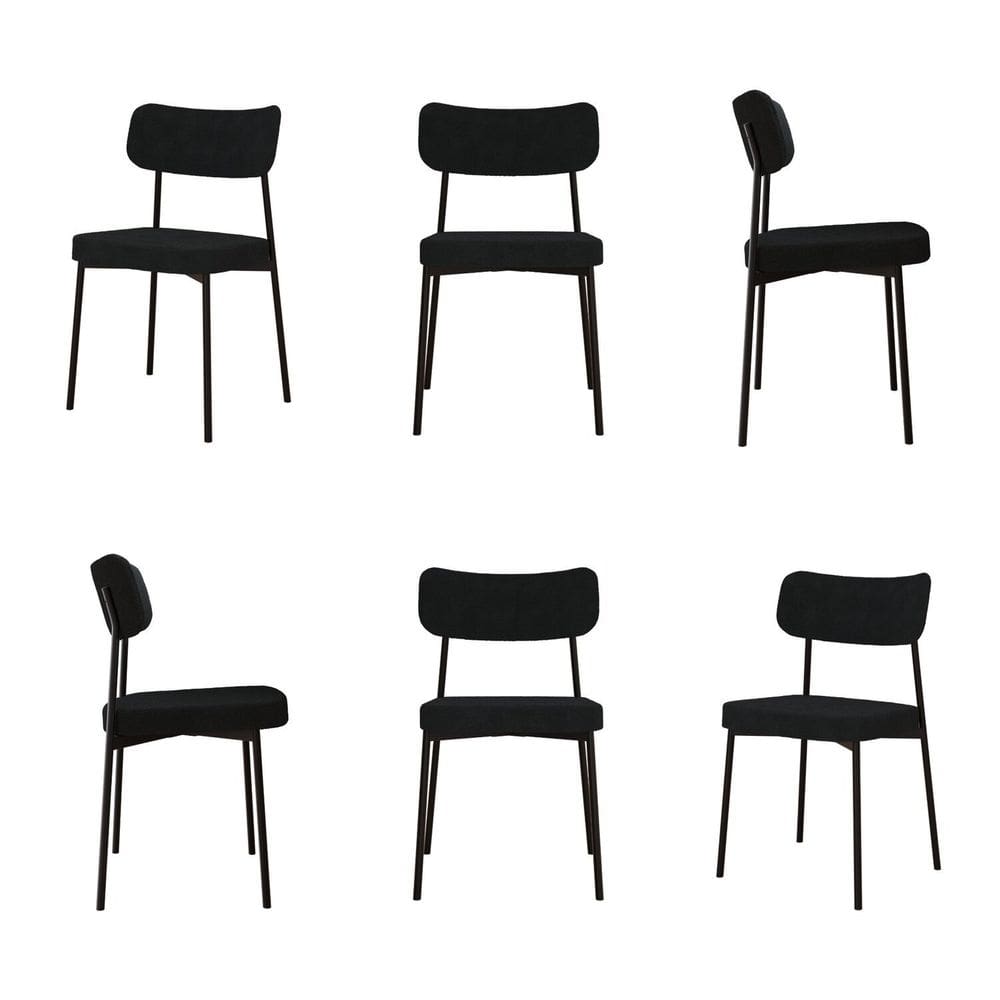 Kit com 6 Cadeiras para Sala de Jantar Mona Yescasa Cinza grafite