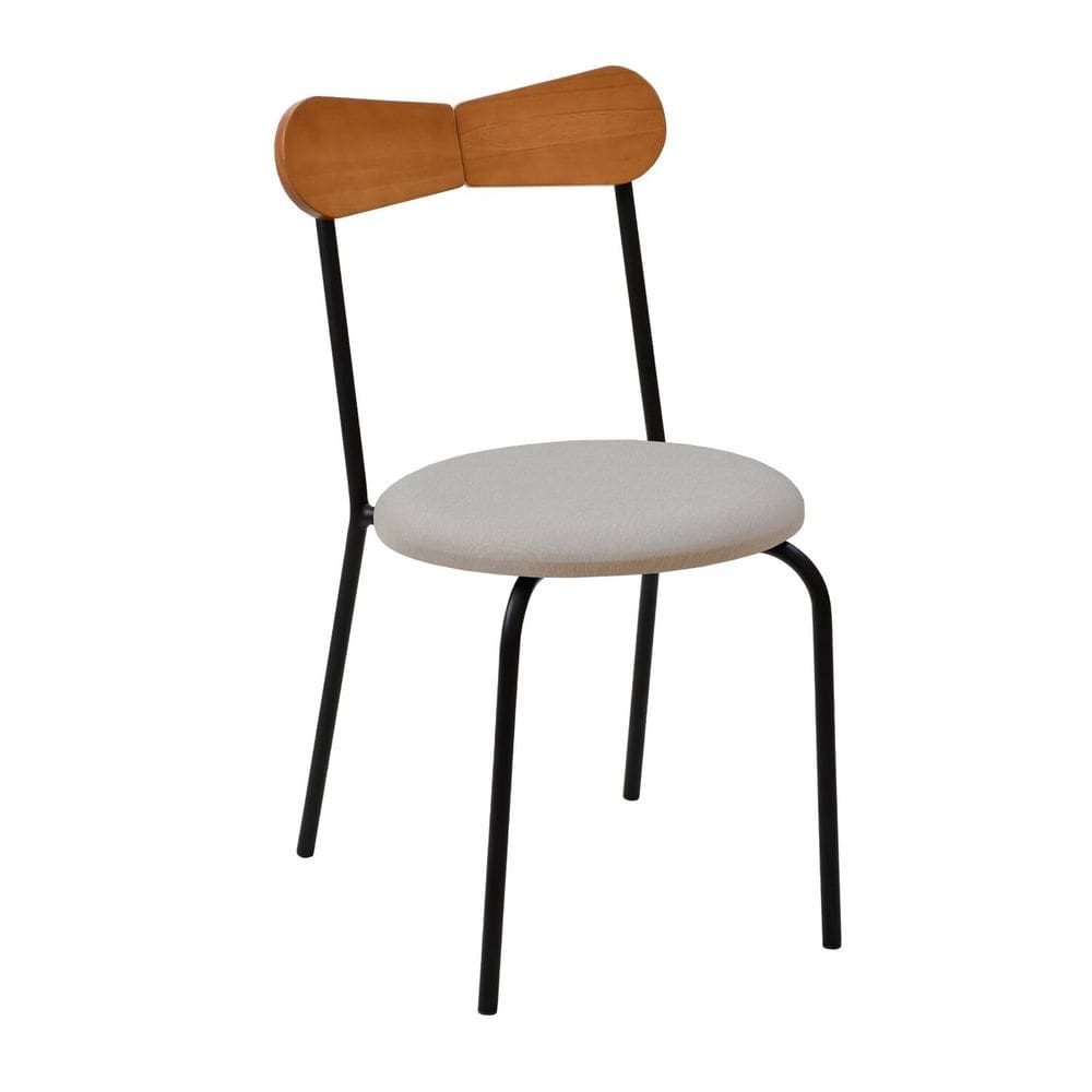 Kit 2 Cadeiras Estofadas para Sala de Jantar Pier Preto /Amadeirado