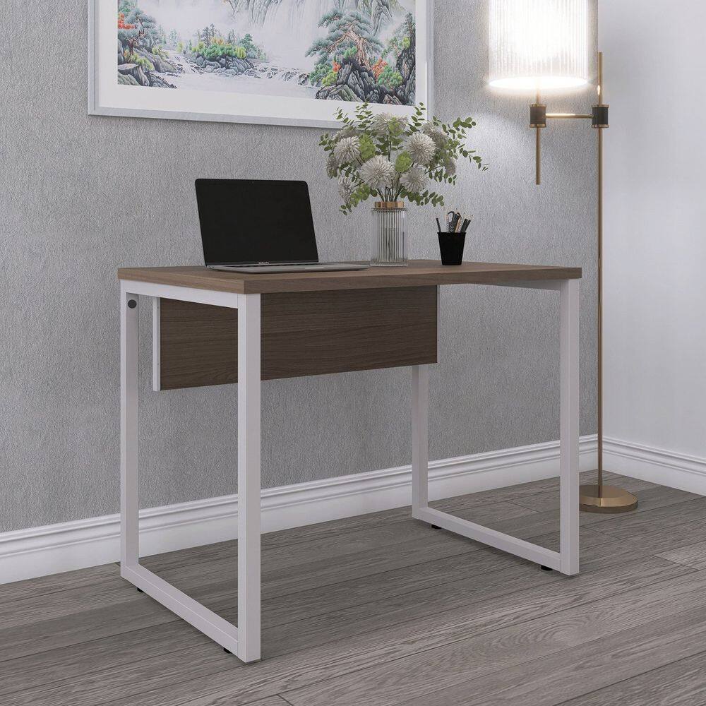 Mesa para Escritório Industrial 90cm Pe25 Walnut/Cinza