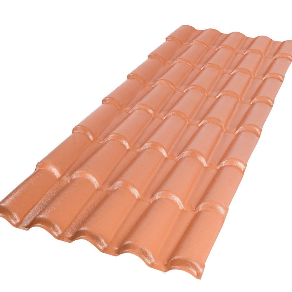 Telha Pvc Colonial 25 3,28cm X 0,86cm X 2.5cm 5 Ondas Terracota