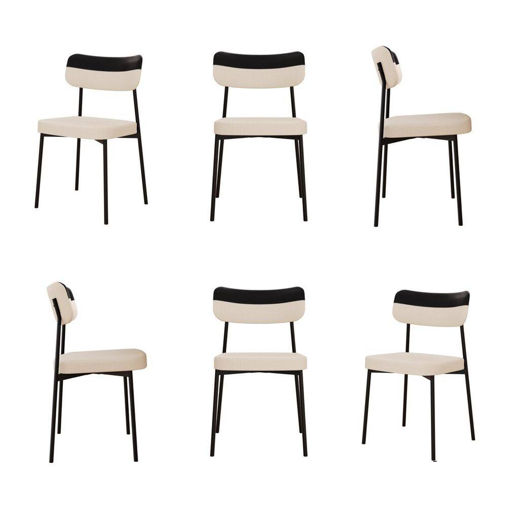Kit com 6 Cadeiras para Sala de Jantar Mona Yescasa Areia/ Preto