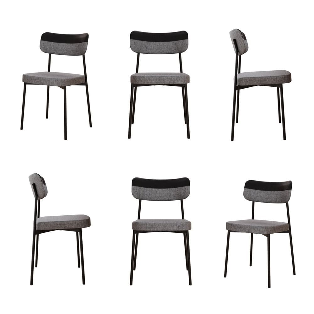 Kit com 6 Cadeiras para Sala de Jantar Mona Yescasa Cinza / Preto