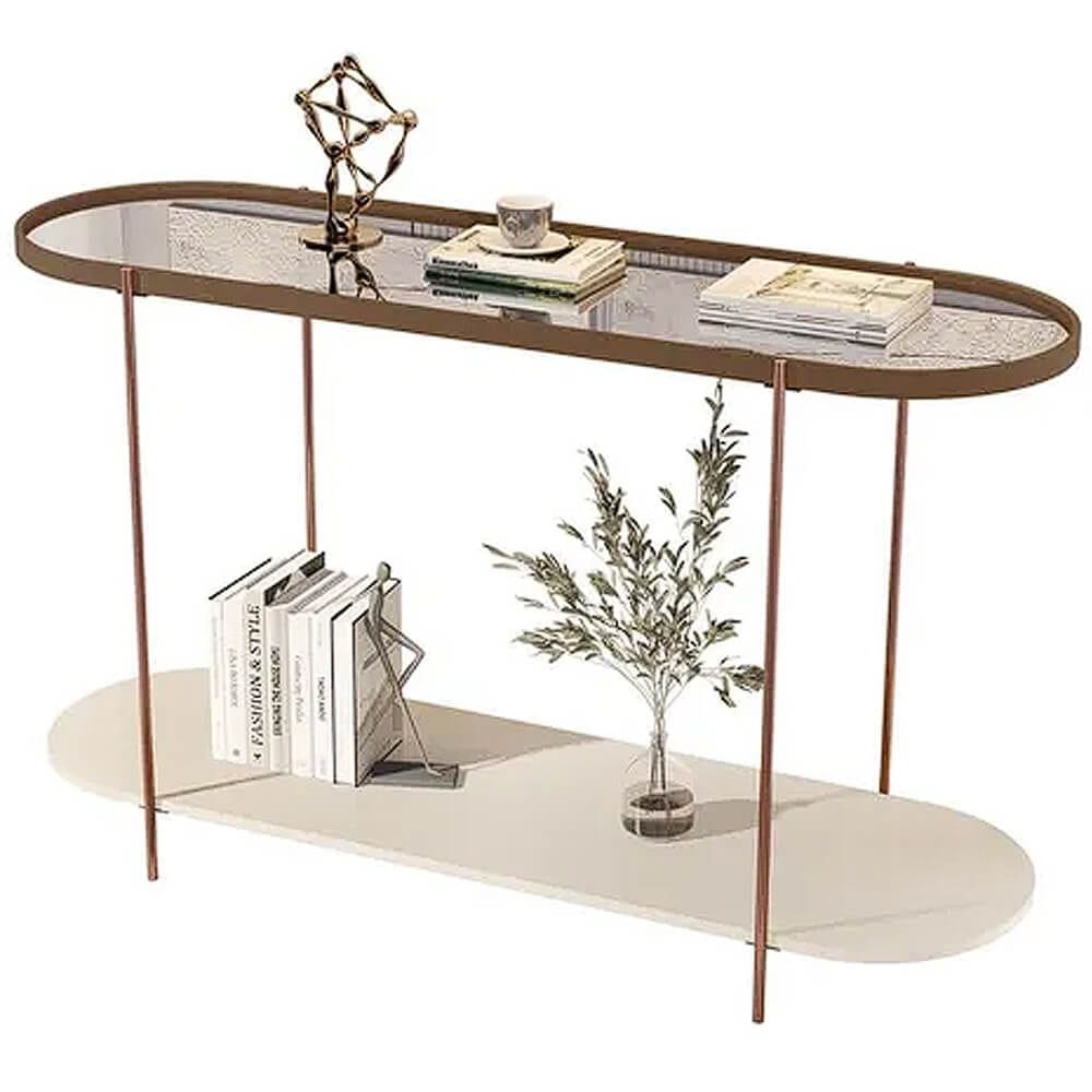 Aparador Alamanda Orgânico Espelhado JB Bechara Cor Castanho Off White