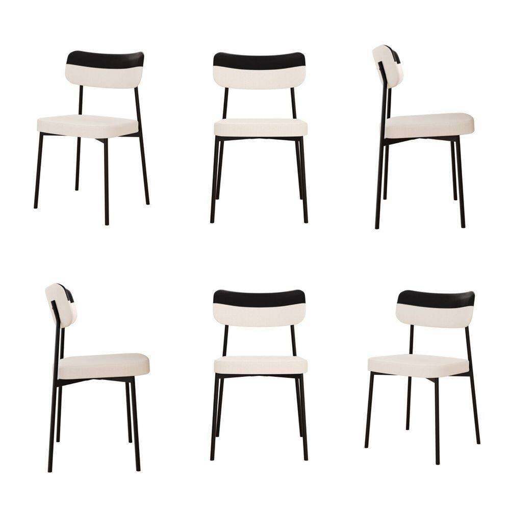 Kit com 6 Cadeiras para Sala de Jantar Mona Yescasa Palha/Preto