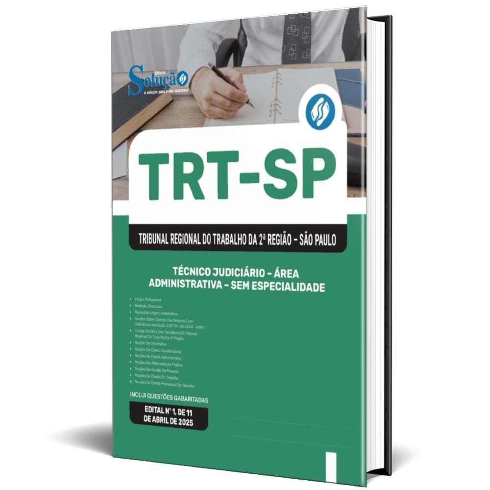 Apostila Trt Sp 2025 Técnico Judiciário Área Administrativa