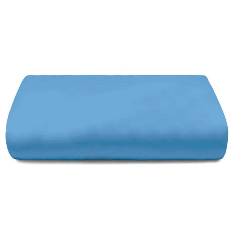 Lençol Avulso Buettner Casal Percal 150 Fios Casual Color Com Elástico Azul Mariner