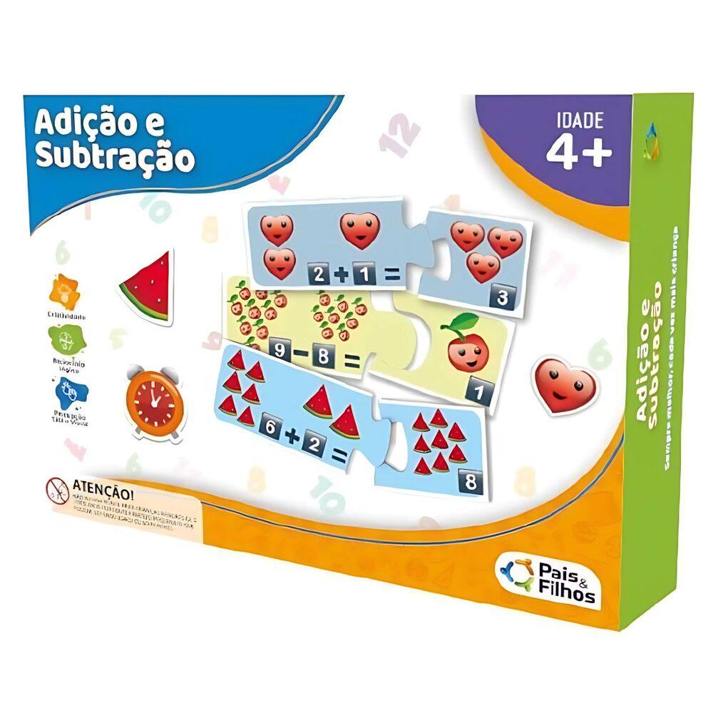 Jogo Tabuleiro Educativo Adição e Subtração - Pais & Filhos