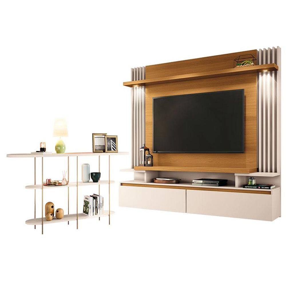 Home Suspenso Cosmo Cinamomo Off White e Aparador Infinity Off White- HB Móveis