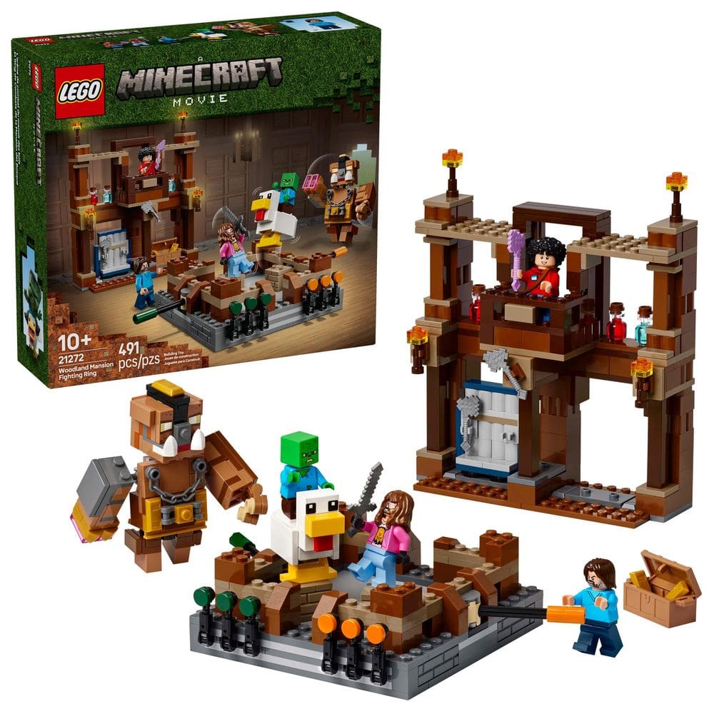 Brinquedo de construção LEGO Minecraft Woodland Mansion Fighting Ring
