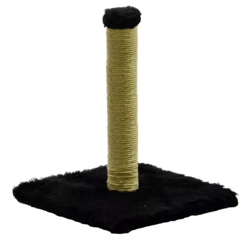 Arranhador De Gato Mini Poste Em Sisal 35cm Pelucia Preto