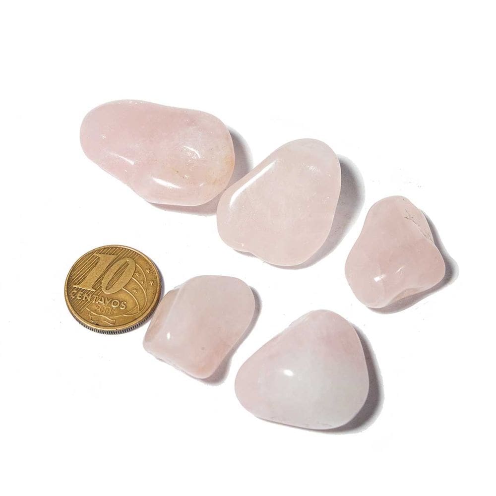 05 Quartzo Rosa Rolado Pedra Do Amor Tamanho Medio Natural