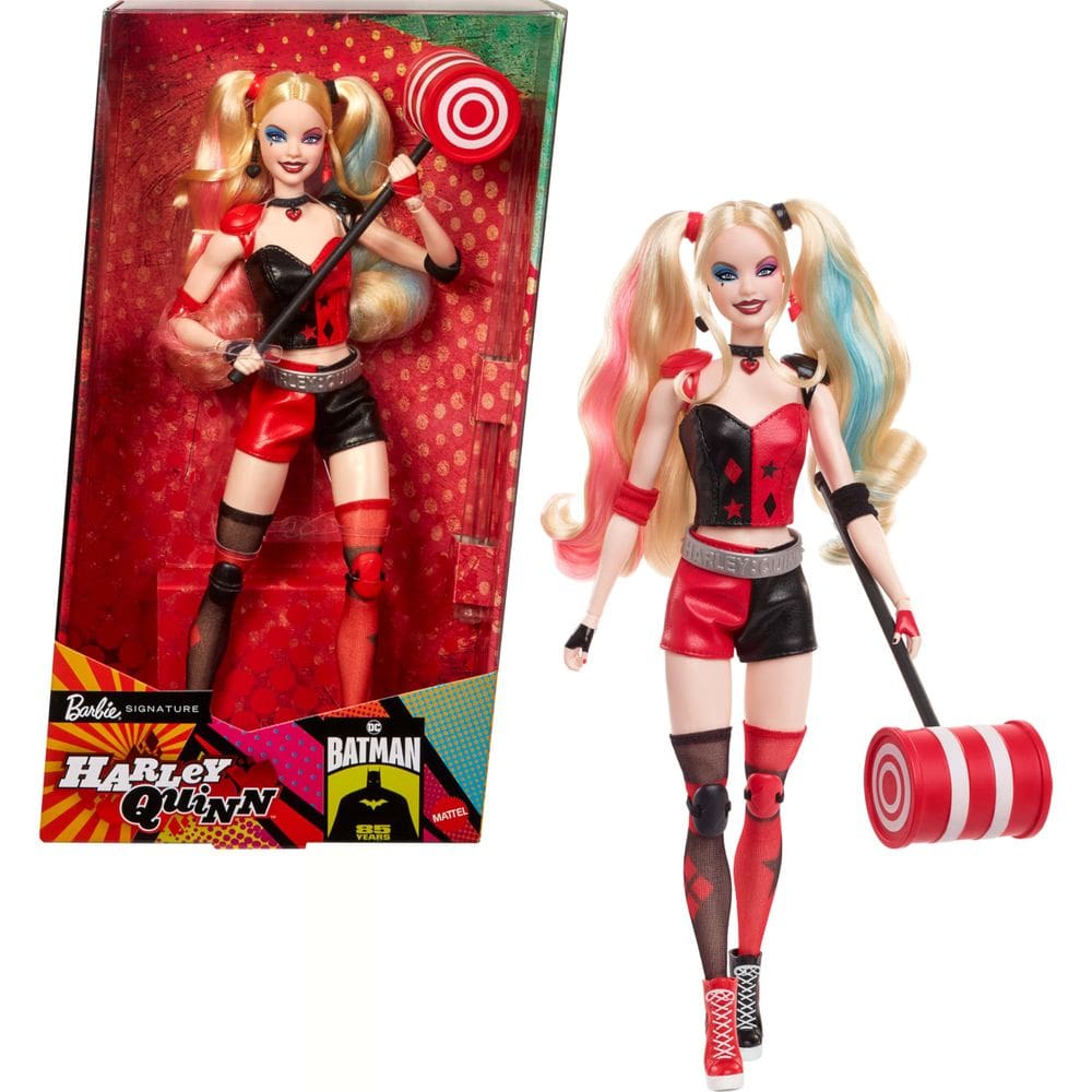 Boneca de colecionador Barbie Signature Harley Quinn com malho
