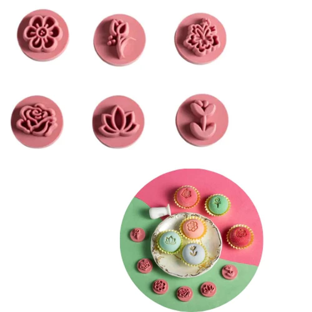 Carimbo Para Brigadeiros Doces Flores Rosas Blue Star