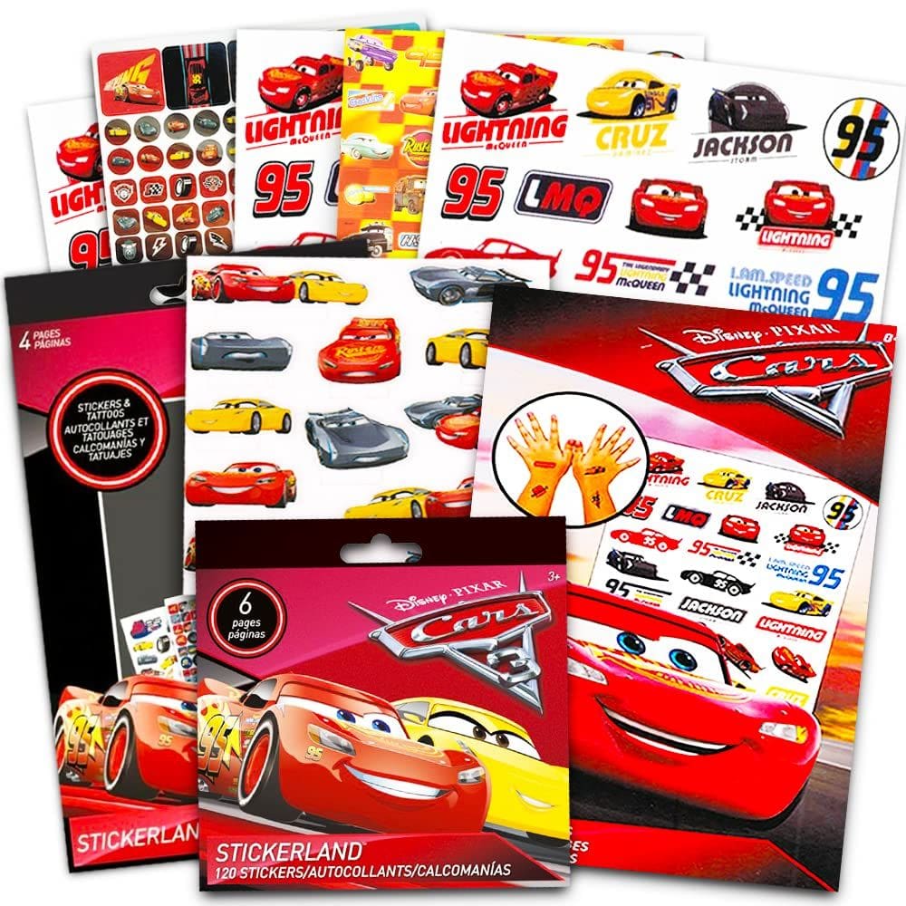 Pacote de lembrancinhas e tatuagens da Disney/Pixar Cars