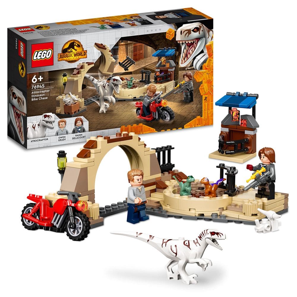 Conjunto de brinquedos LEGO Jurassic World Atrociraptor Motorcycle 76945