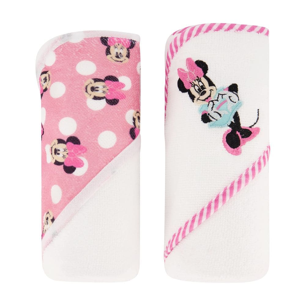 Toalhas com capuz Disney Cudlie Baby Girl Minnie Mouse, pacote x2
