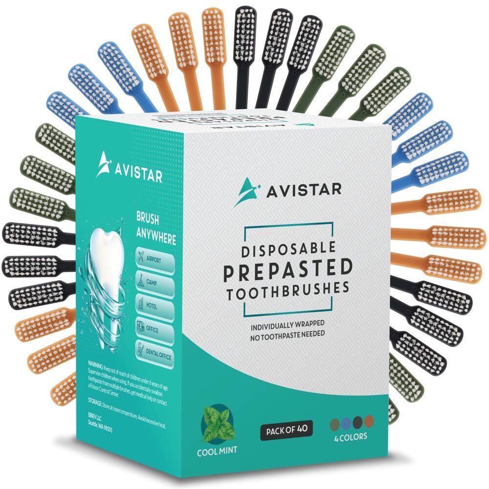 Escova de dentes descartável Avistar 40 unidades com creme dental