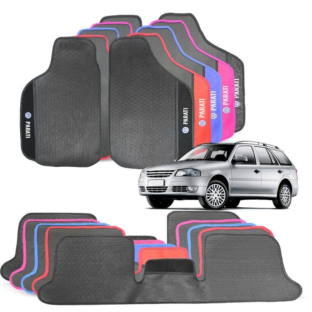 Tapete para Parati 1982 a 2013 Personalizado 3 Peças Borracha com Detalhe em Carpete Preto Parati Track Field G1 G2 G3 G4