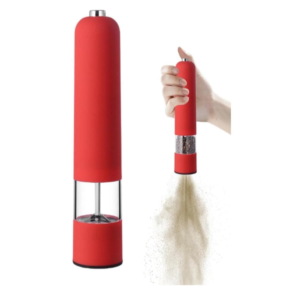 Moedor Eletrico Pimenta Sal Temperos Gourmet Master Luxo Com Iluminacao Vermelho