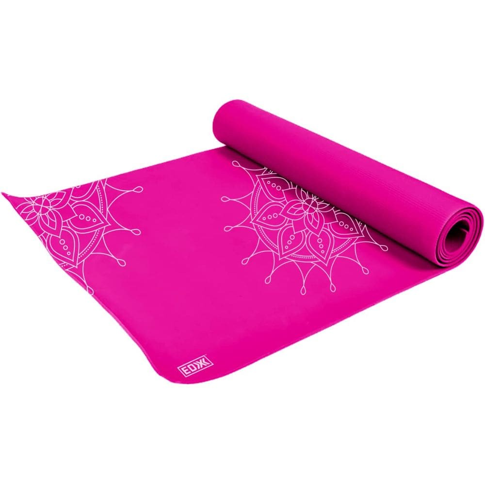 Tapete de ioga EDX Medallion impresso em PVC rosa de 4 mm 173x61cm