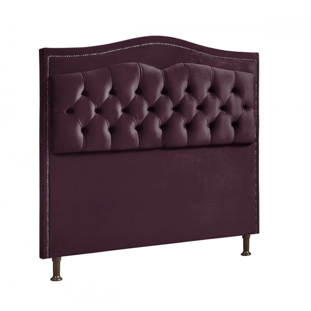 Cabeceira Para Cama Solteiro 90cm Holanda Veludo Roxo