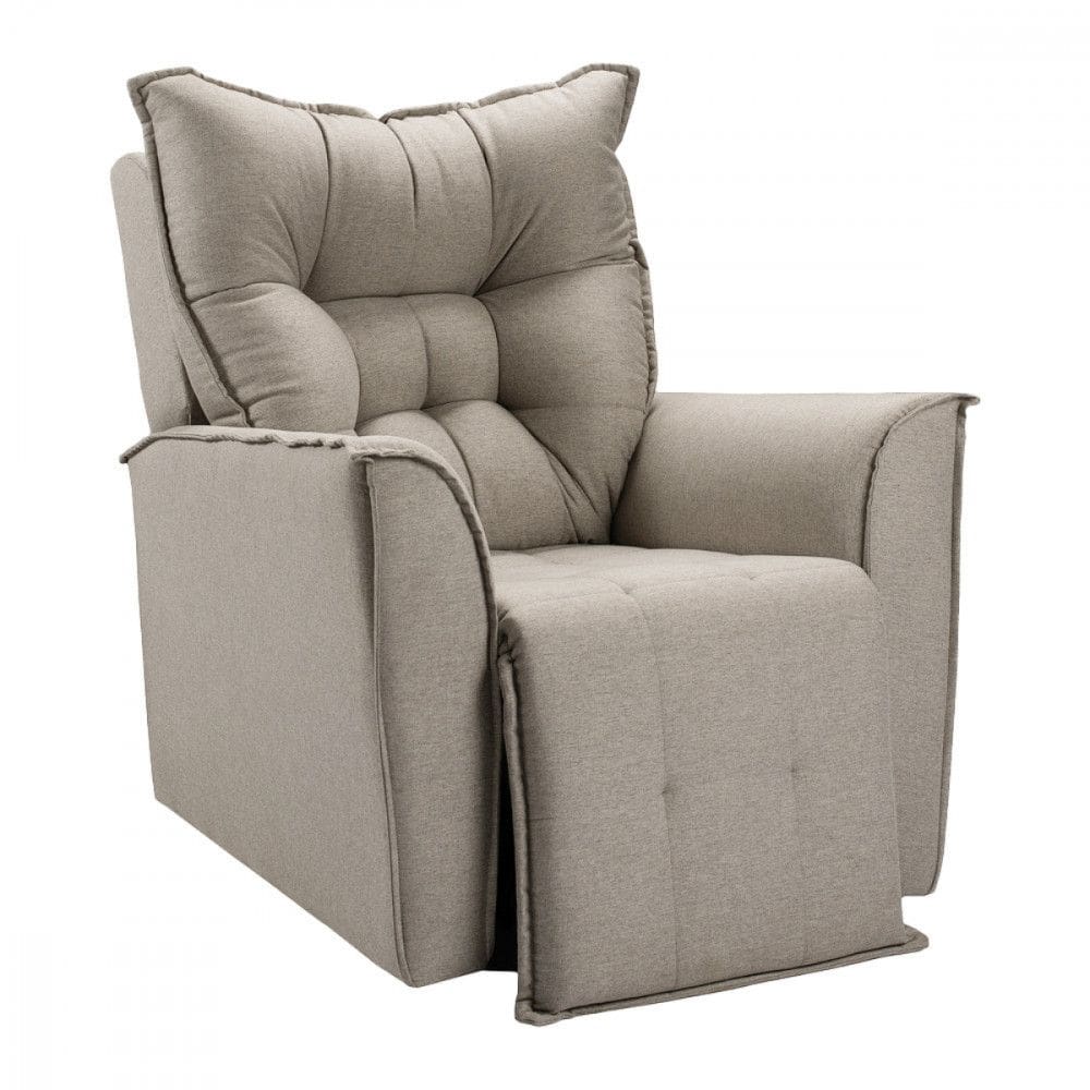 Poltrona Reclinavel Do Papai King Tecido Linho Carvalho