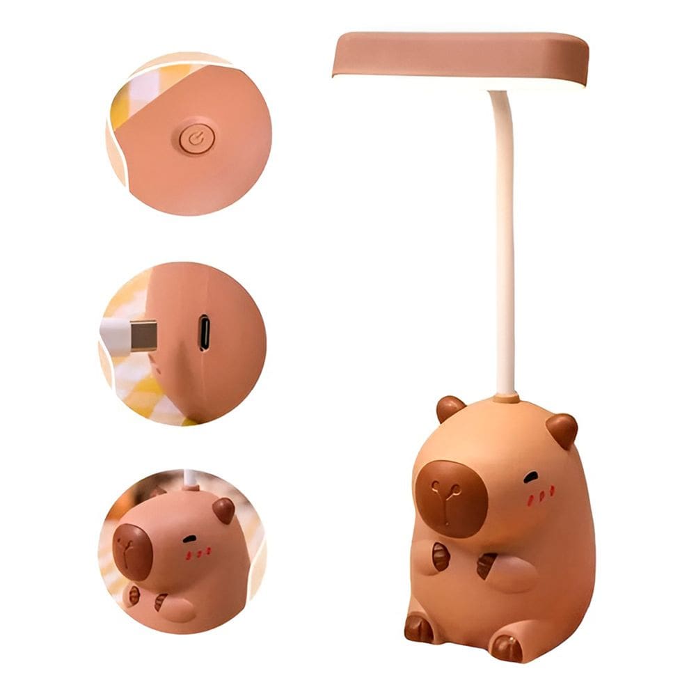 Luminária Mini Abajur USB Capivara Divertida com Apontador