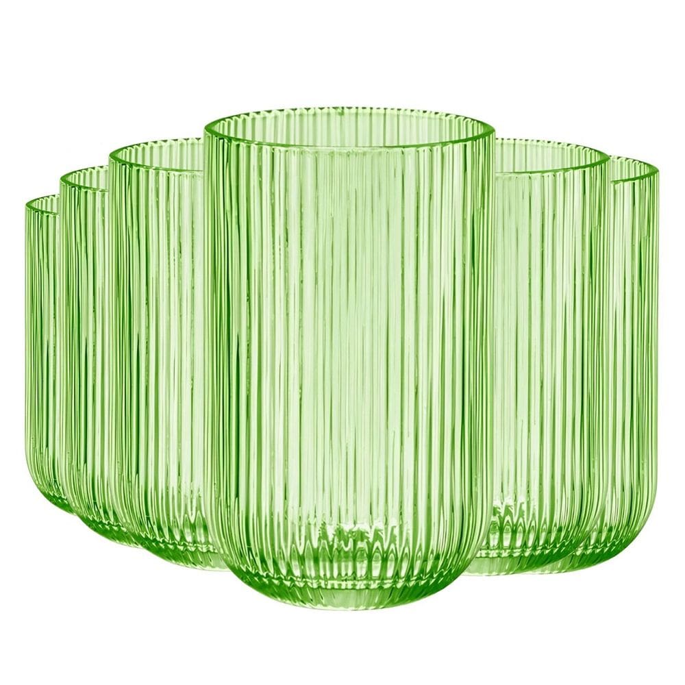 Jogo com 6 Copos de Vidro Versalhes Verde 460ml