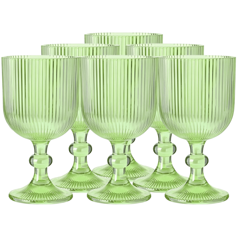 Jogo com 6 Taças Versalhes de Vidro Verde de Agua ou Suco 390ml