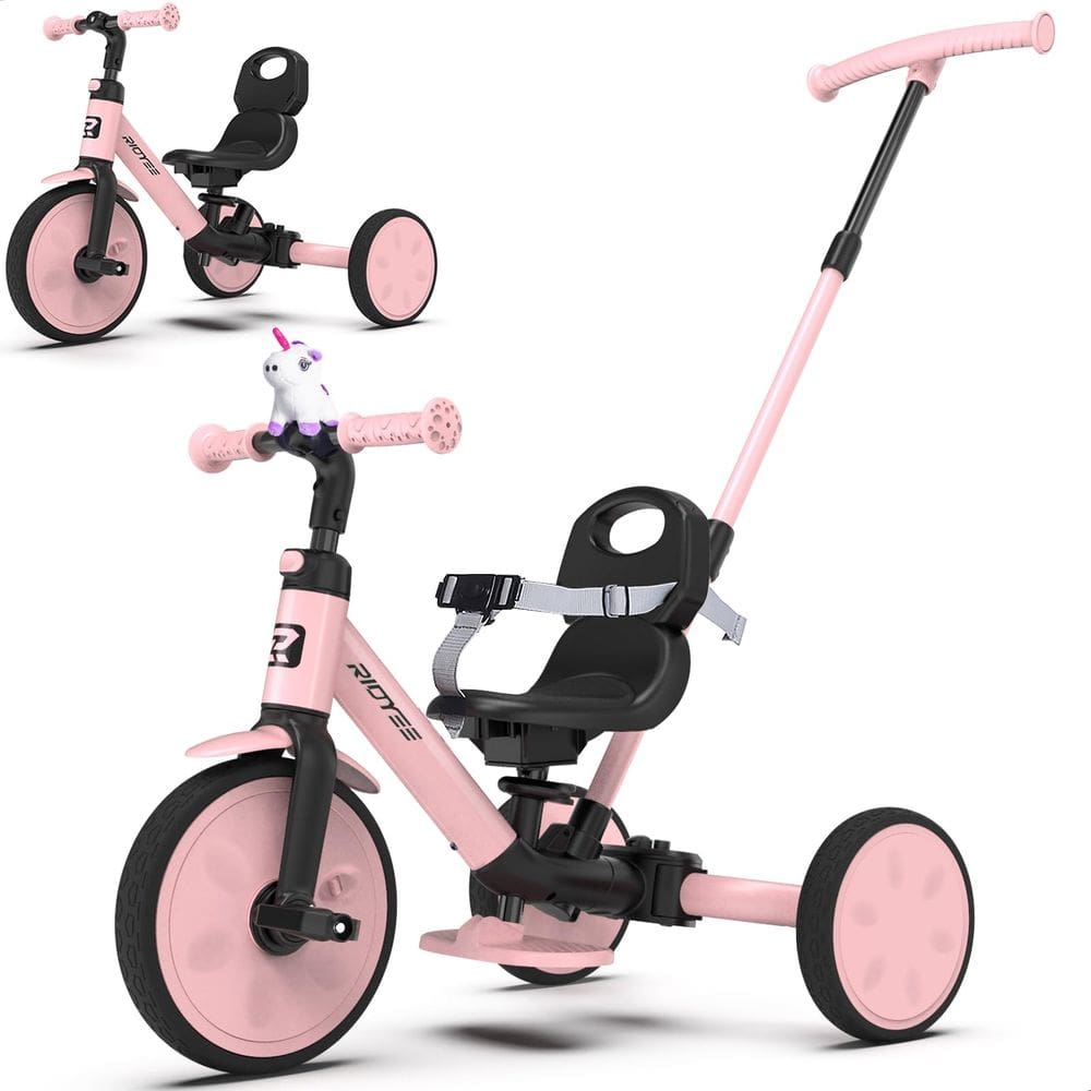 Triciclo infantil RIDYEE 5 em 1 conversível Push Trike rosa 1,5-3Y