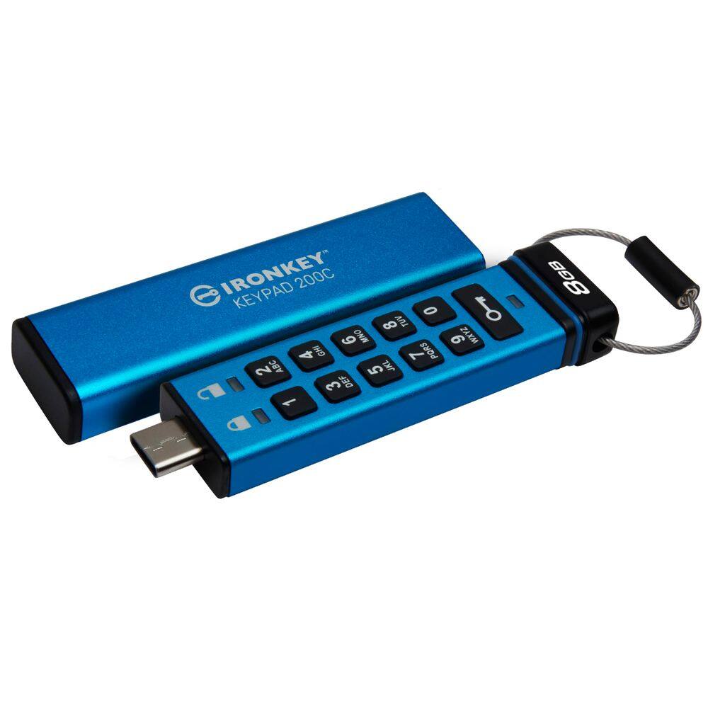 Pendrive Kingston Ironkey Keypad 200 USB-C 8GB criptografado